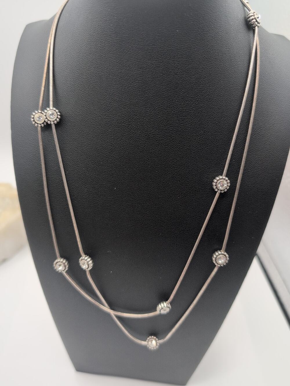 Brighton Twinkle Long Necklace Swarovski Crystals Adjustable Reversible READ